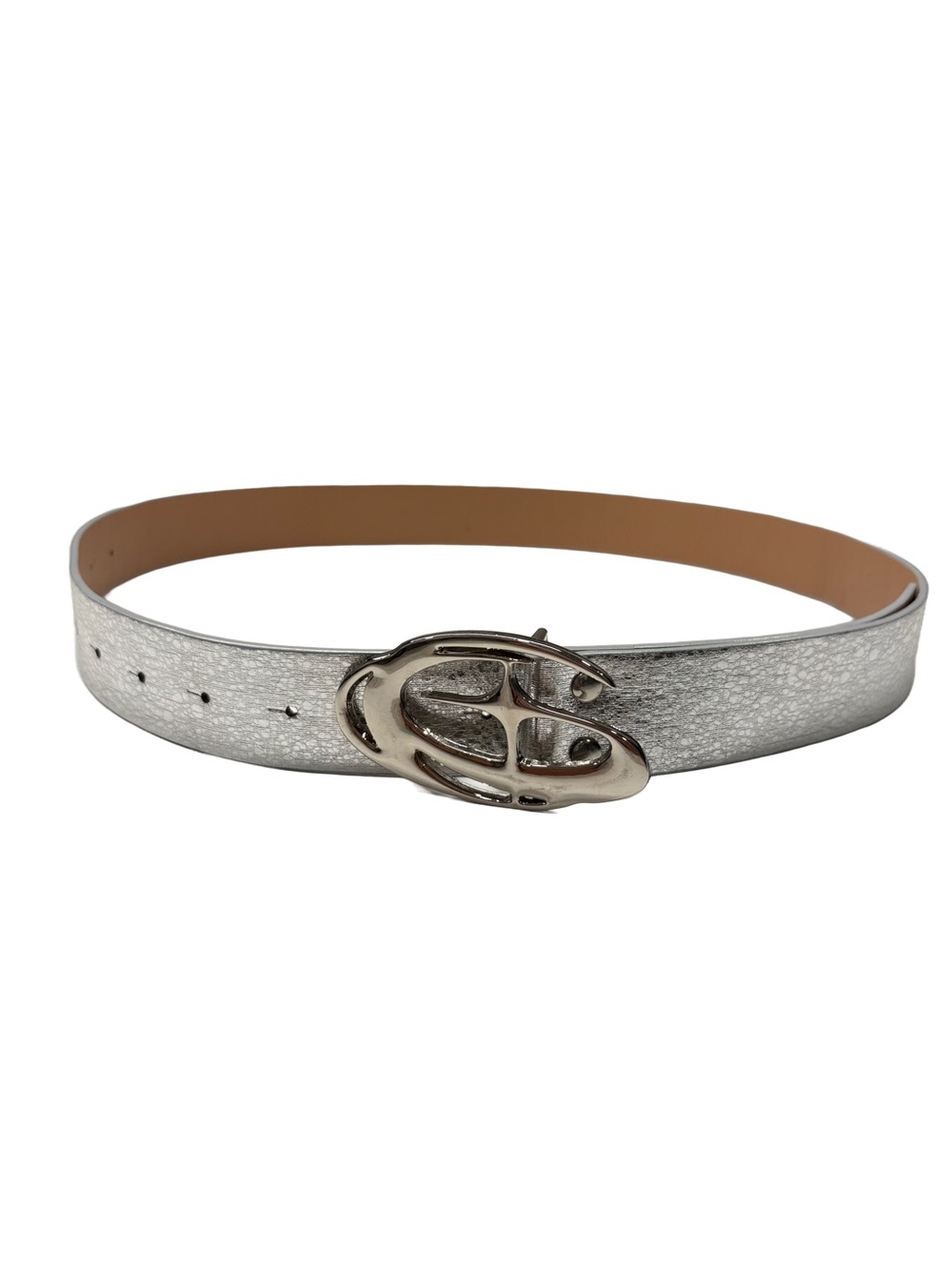 Y2K Futuristic Abstract Star Metallic Silver Belt
